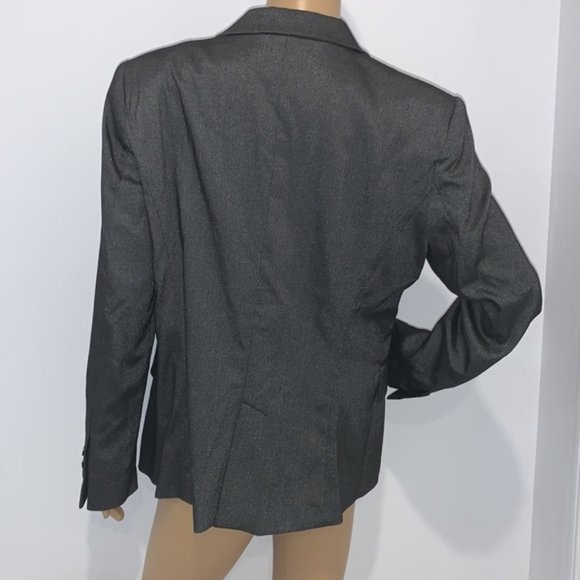 ZARA Black Shiny Notch lapel Single Breasted Blazer size X-LARGE - Picture 4 of 10